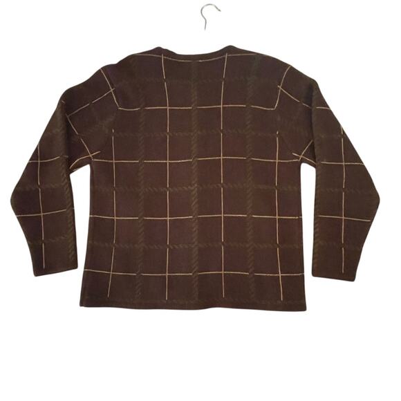 Crystal-Kole - WOMAN M Cardigan - Brown Autumn Embroidery - Thanksgiving - EUC - Picture 2 of 8